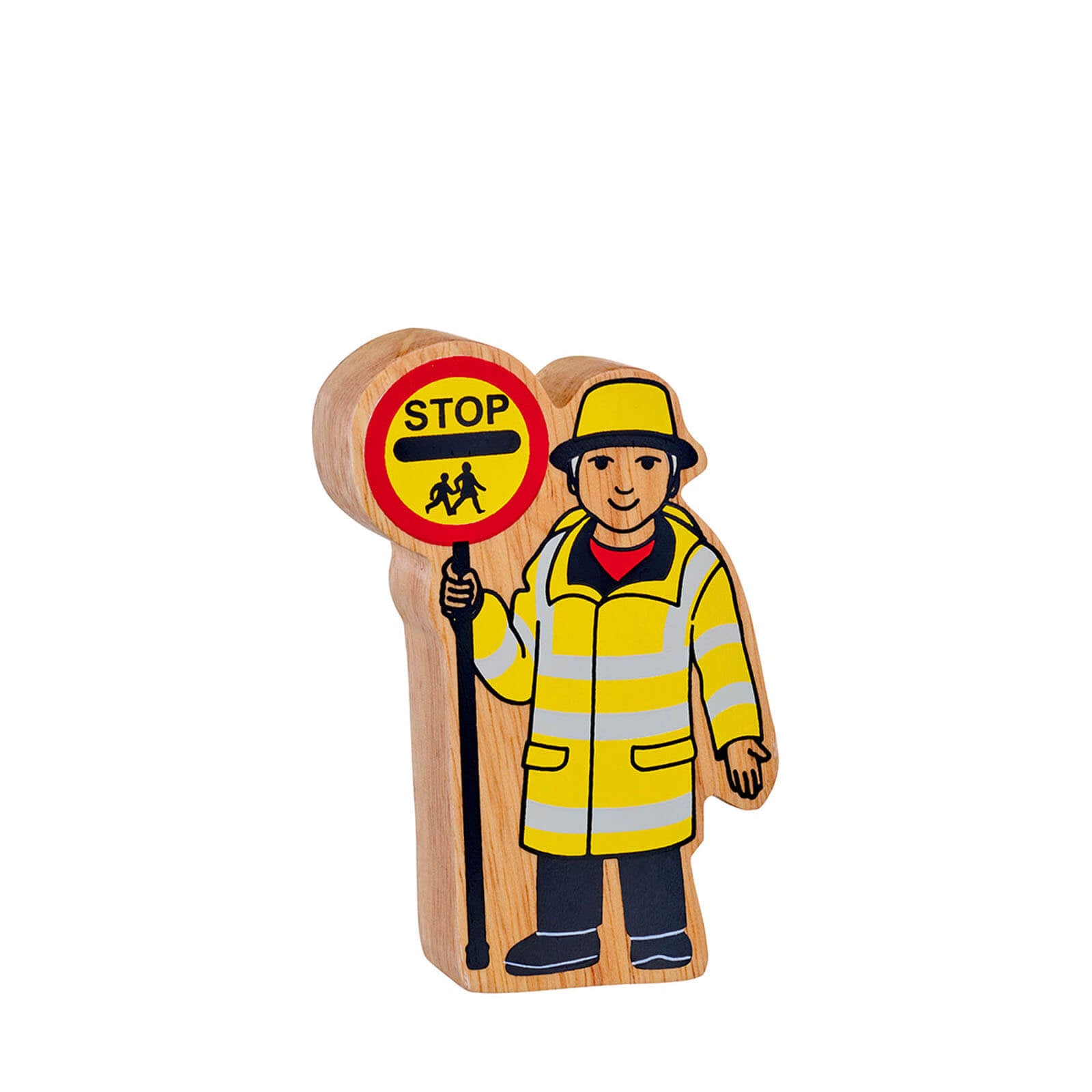 Natural Painted Wood - Yellow and Black Lollipop Person Figure