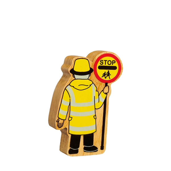 Natural Painted Wood - Yellow and Black Lollipop Person Figure