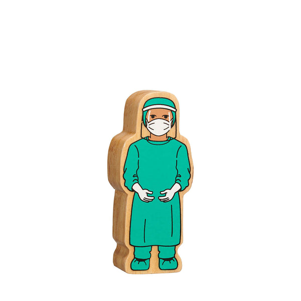 Natural Painted Wood - Turquoise Surgeon In Visor Figure