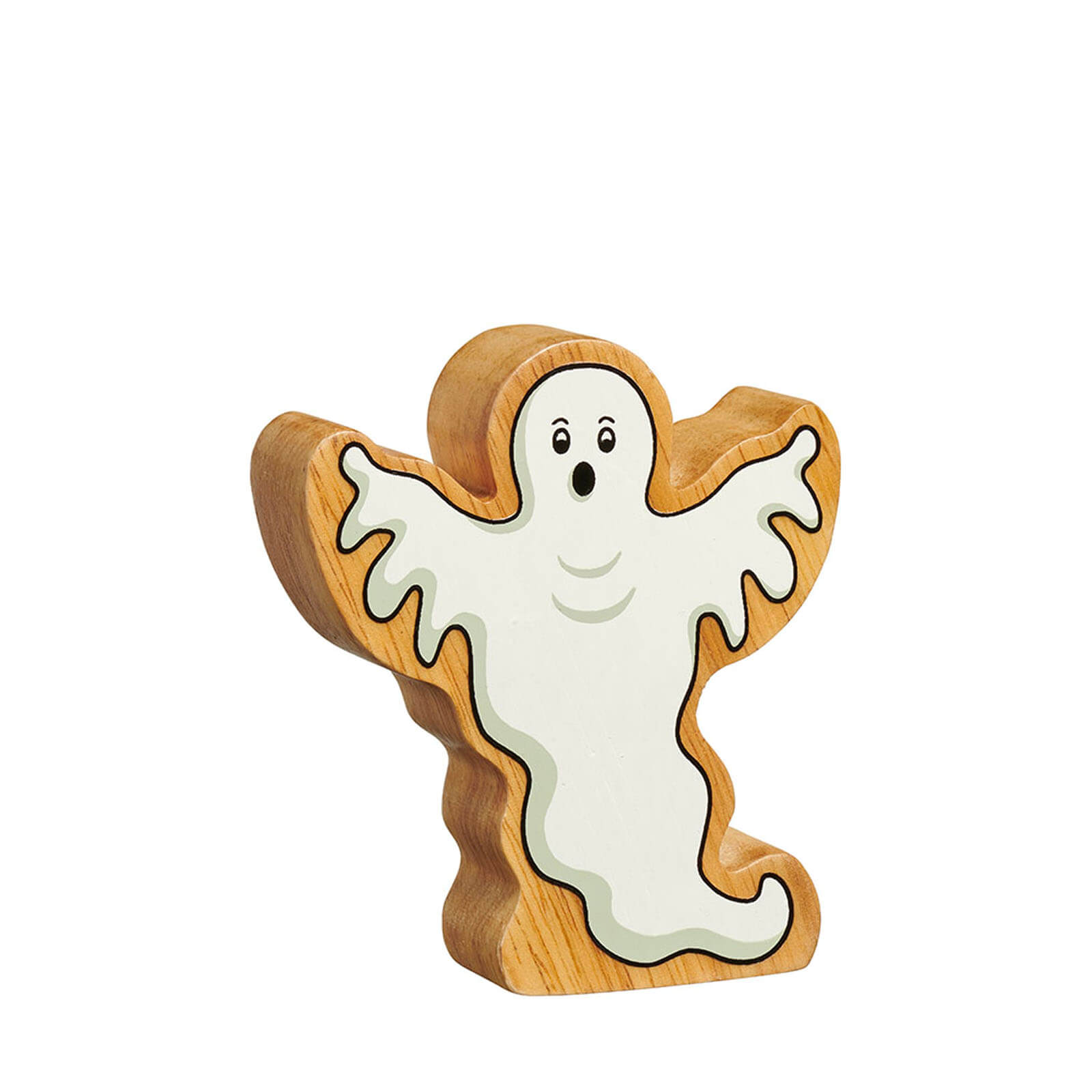 Natural Painted Wood - White Ghost Figure