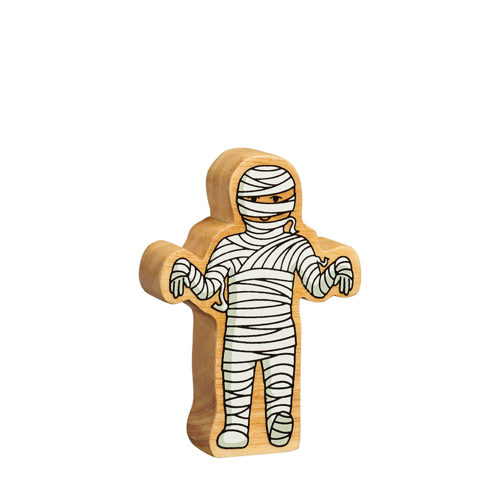 Natural Painted Wood - White Mummy Figure