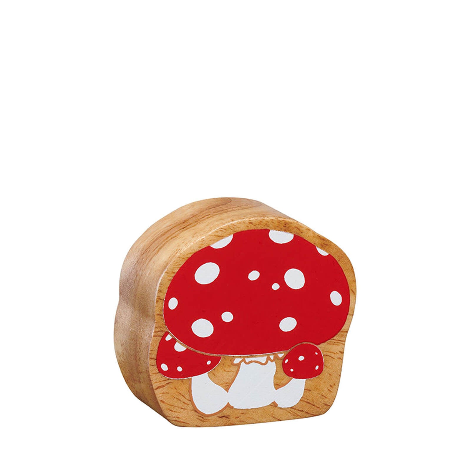 Natural Painted Wood - Red and White Toadstool