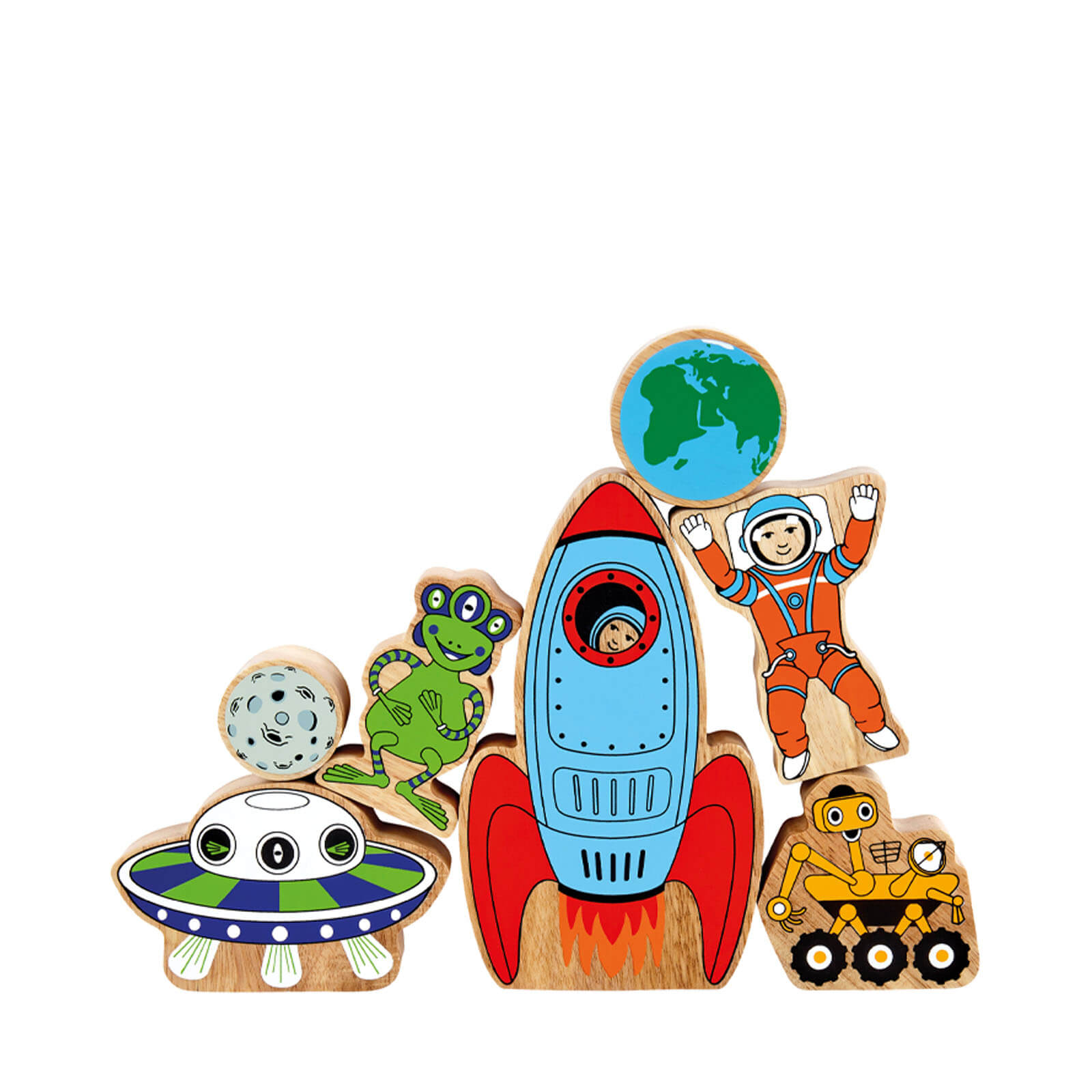 Wooden Space Play Set - 7 Pieces