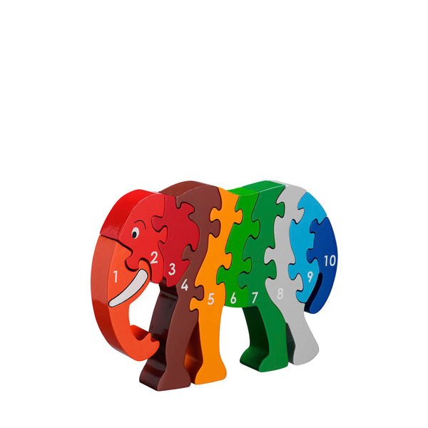 1-10 Wooden Jigsaw - Elephant