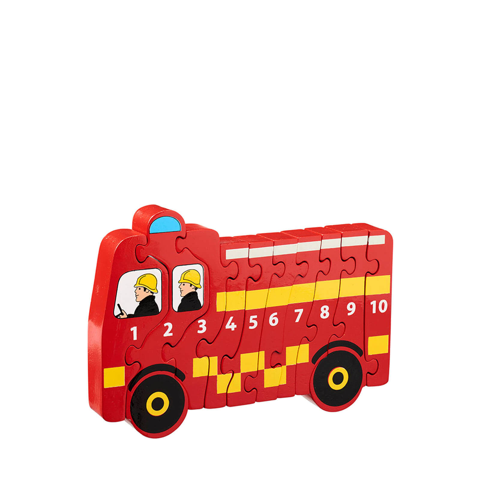 1-10 Wooden Jigsaw - Fire Engine