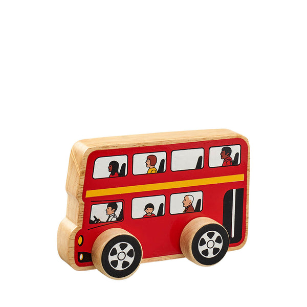 Natural Painted Wood - Double Decker Bus