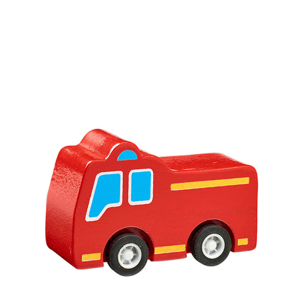 Painted Wooden Mini Fire Engine