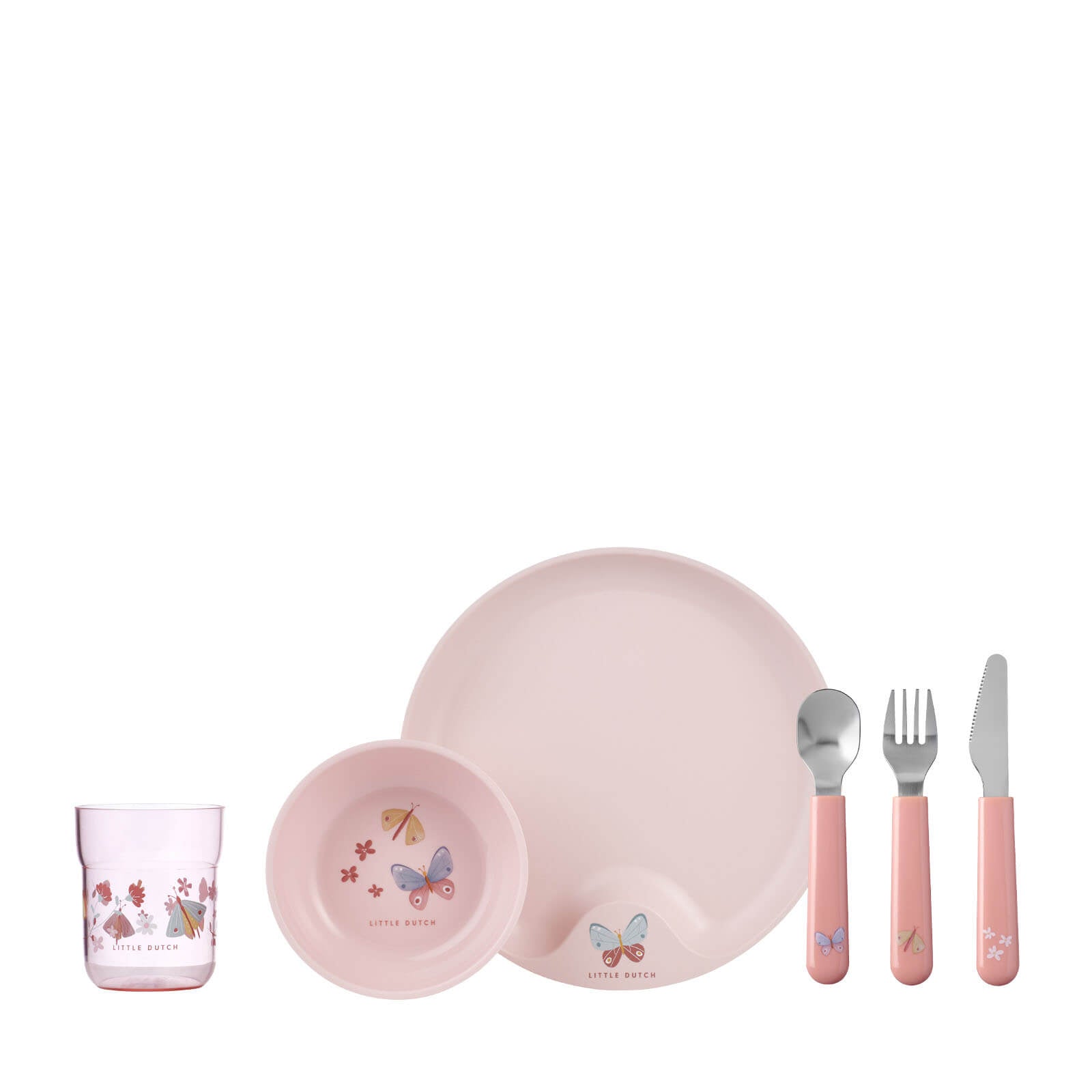 Children's Dinnerware 6 Piece Set - Flowers and Butterflies