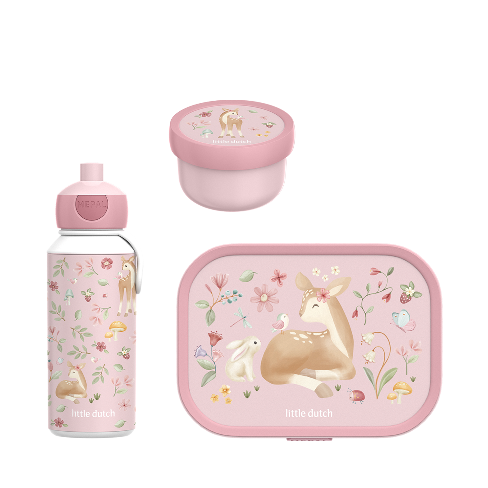 Lunch Box and Bottle 3 Piece Set - Fairy Garden