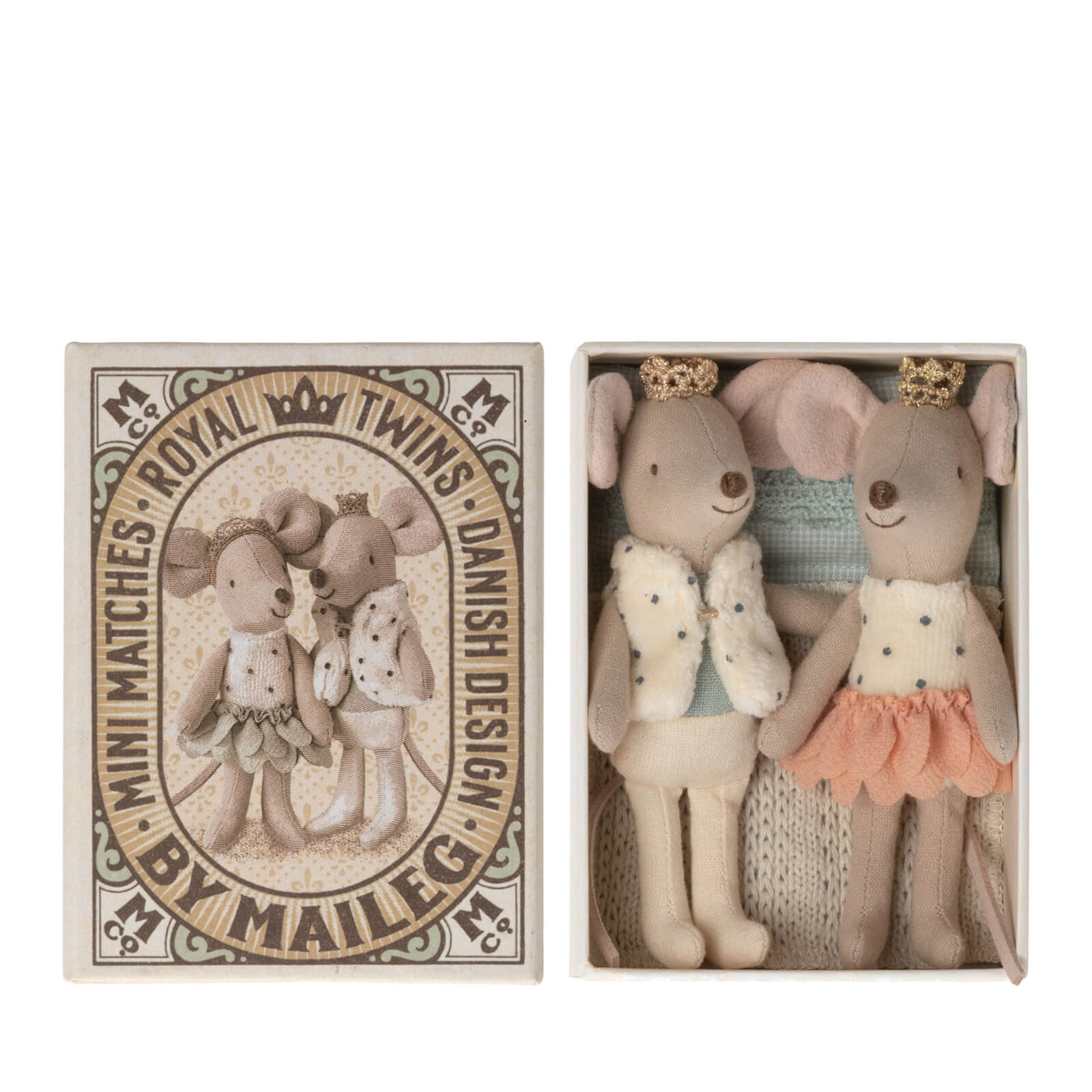 Royal Twins Mice Little Sister and Brother In Matchbox