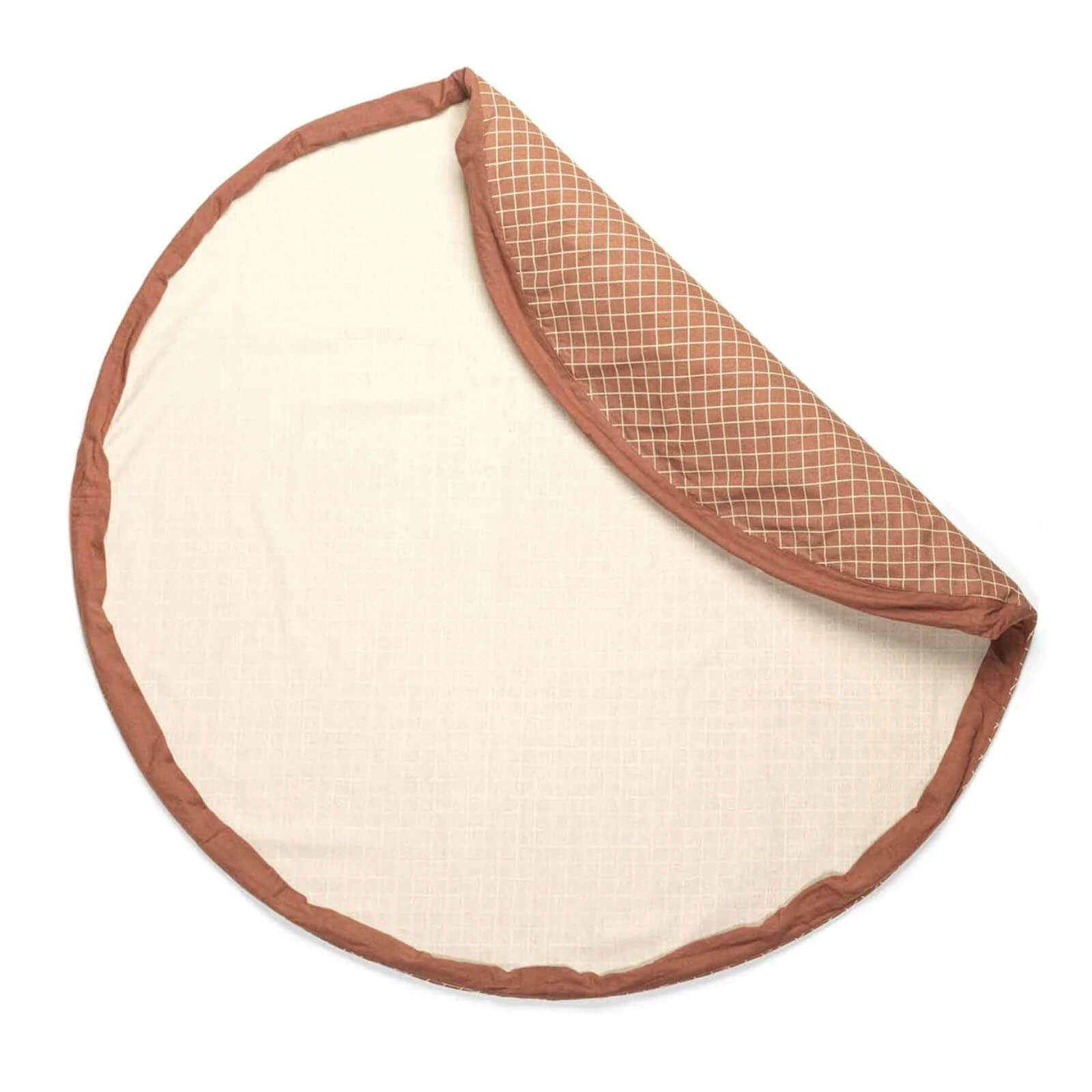 Organic Grid - Brown Baby Playmat / Storage Bag