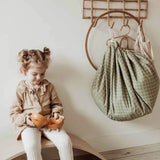 Organic Grid - Green Baby Playmat / Storage Bag