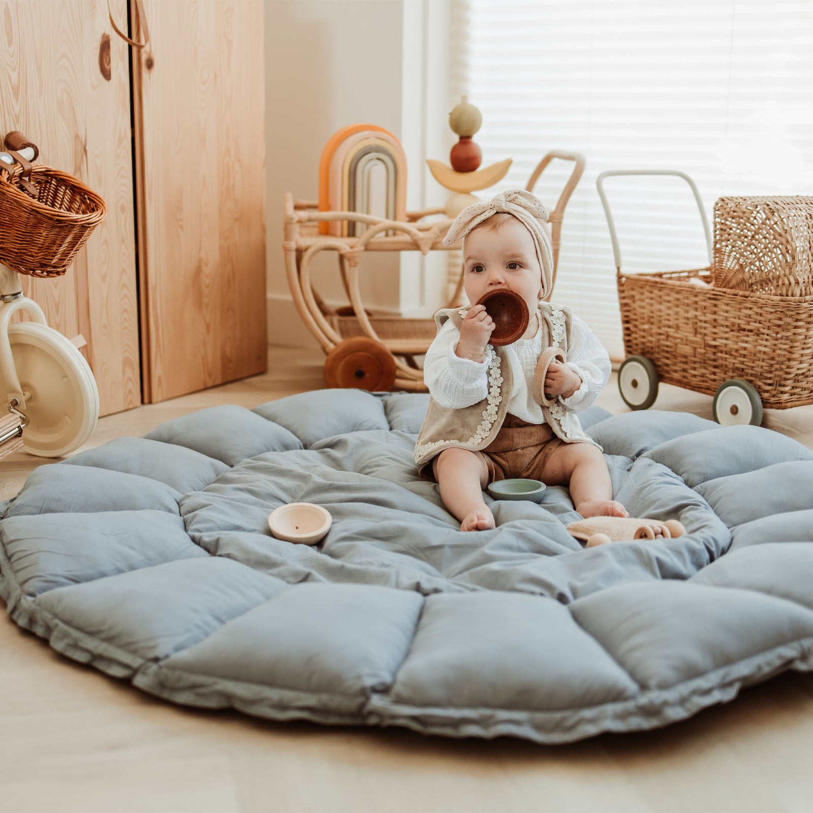 Bloom Dusty Blue  Baby Mat / Playmat