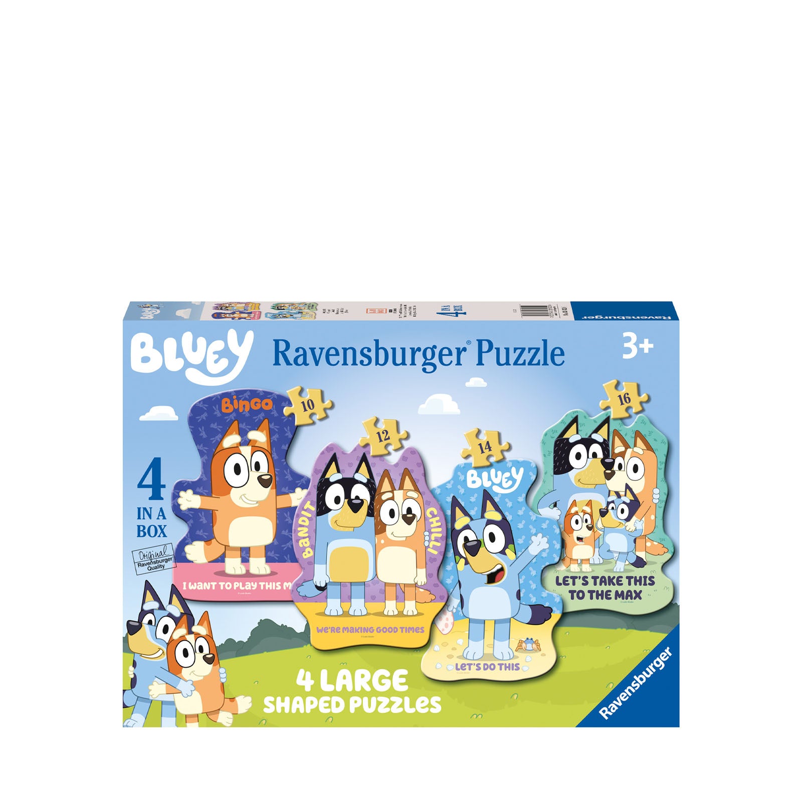 Bluey - 4 Shaped Puzzles In a Box