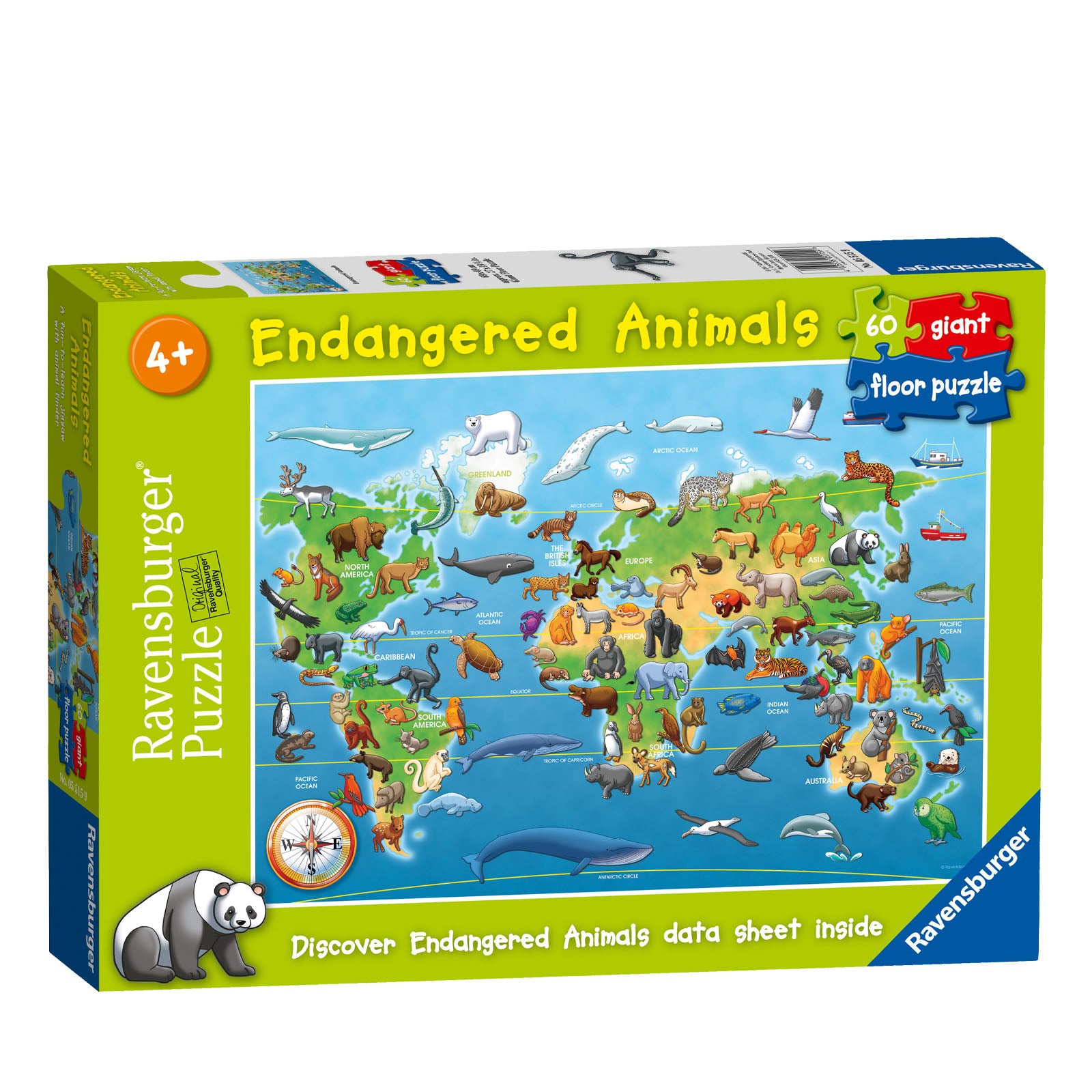 Endangered Animals - Giant Floor Puzzle 60 Piece