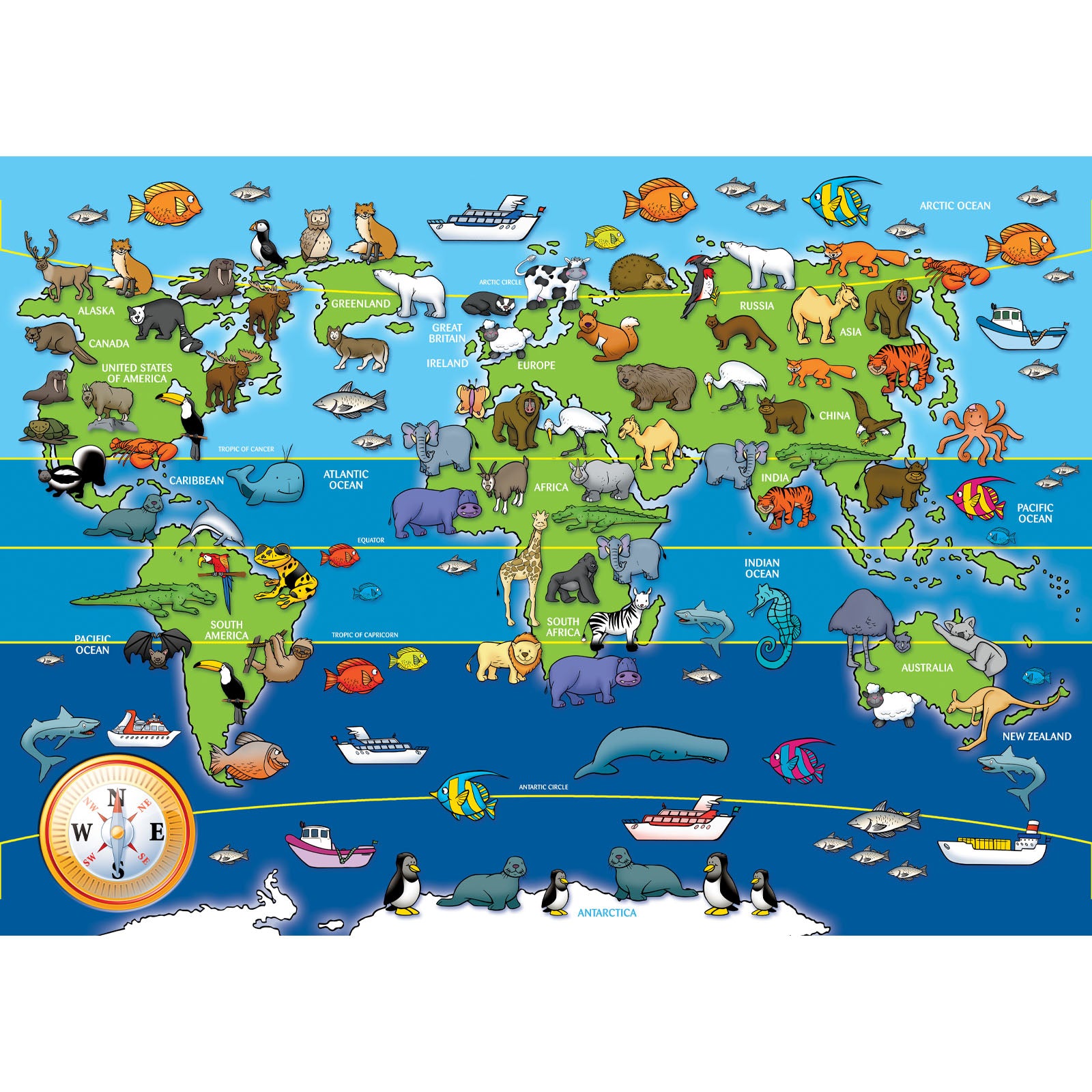 Animals of the World - Giant Floor Puzzle 60 Piece