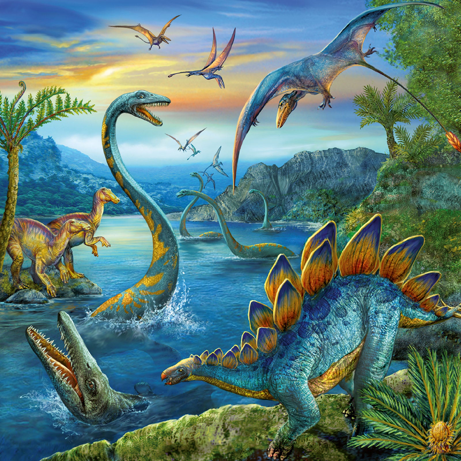 Dinosaur Fascination - 3 x 49 Piece Puzzles