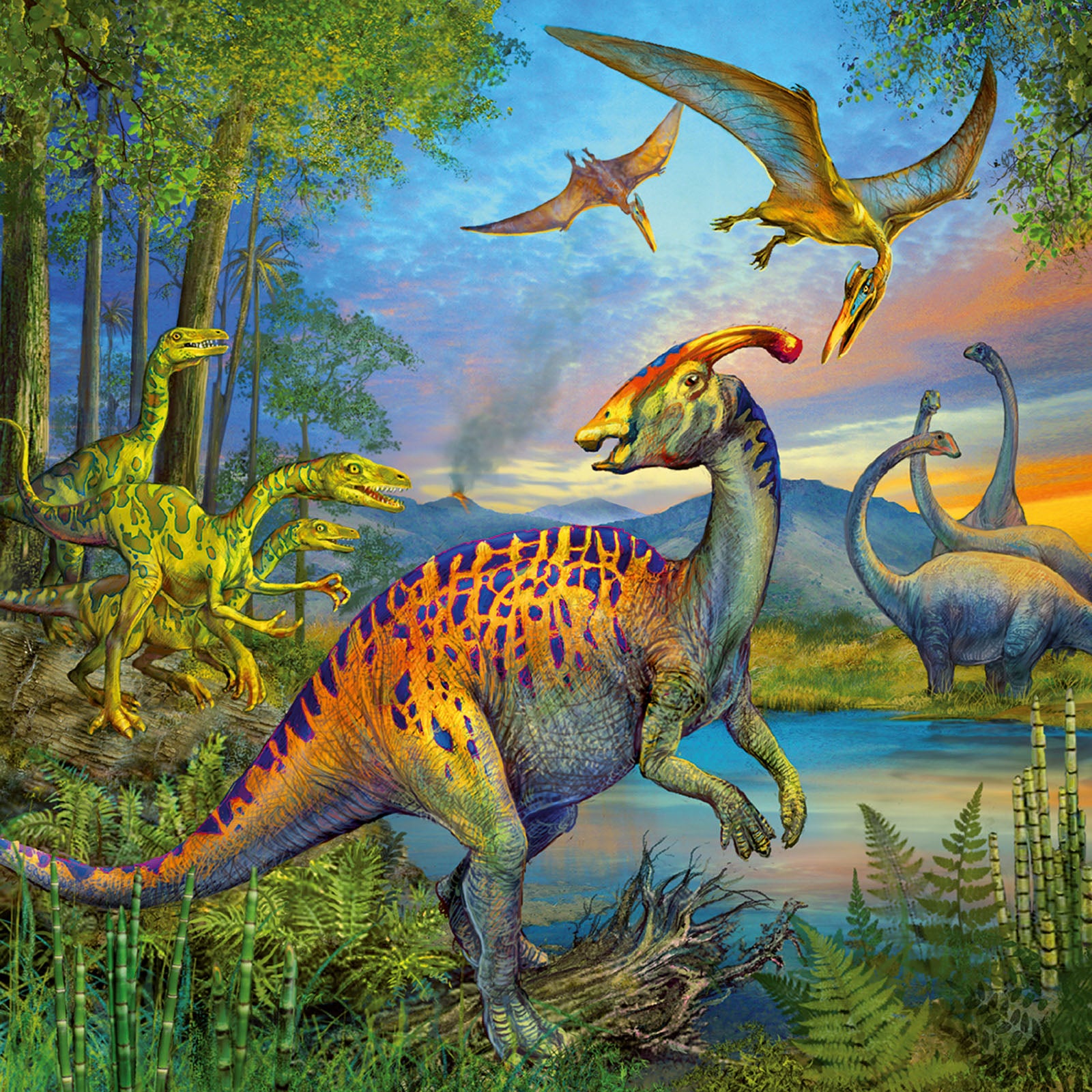 Dinosaur Fascination - 3 x 49 Piece Puzzles