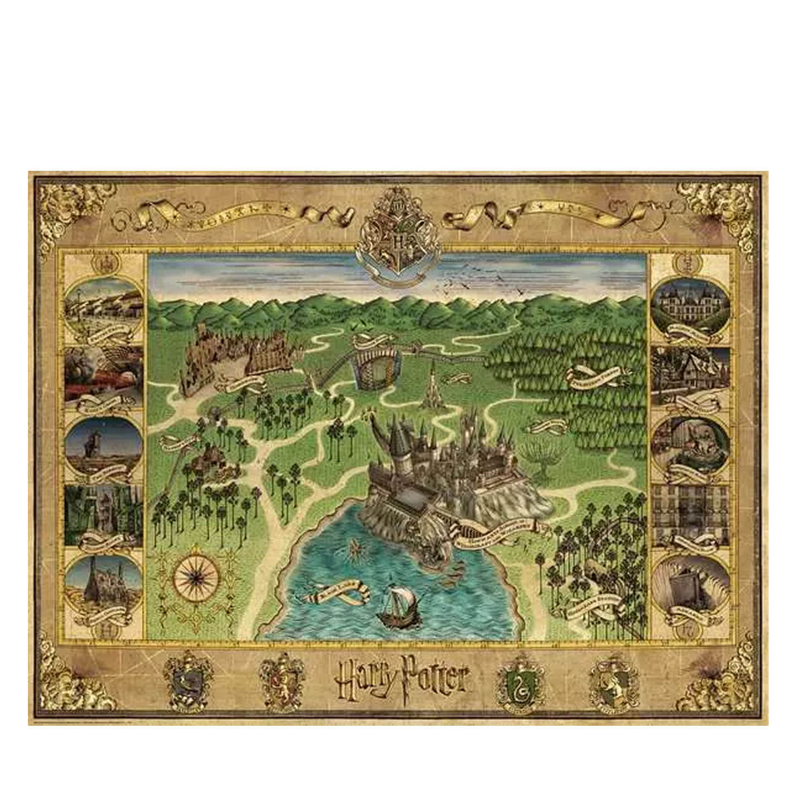 Harry Potter Hogwarts Map - 1500 Piece Puzzle