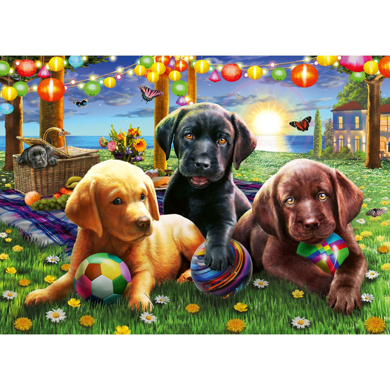 Puppy Picnic - 100 XXL Piece Puzzle