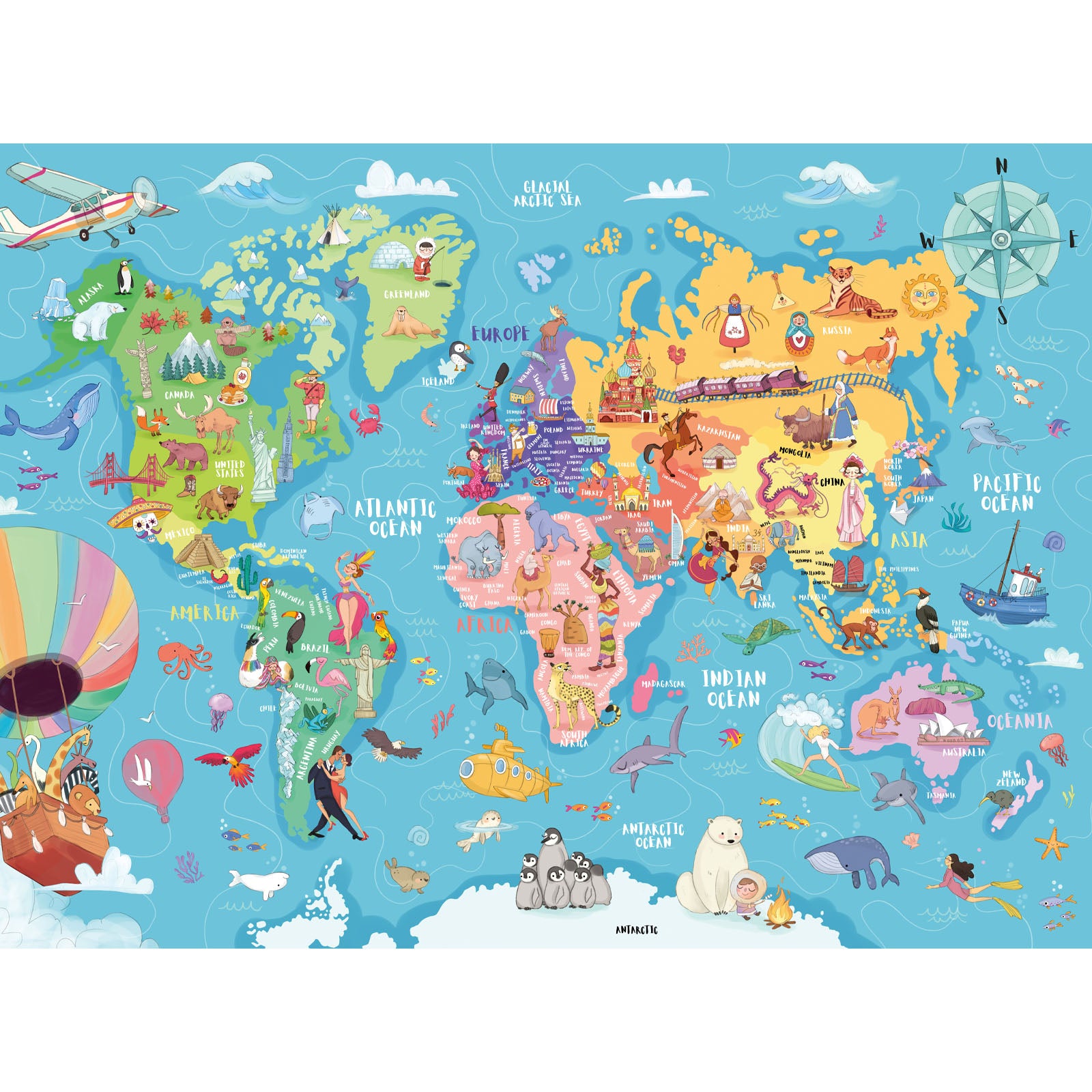 Map of the World - 100 XXL Piece Puzzle