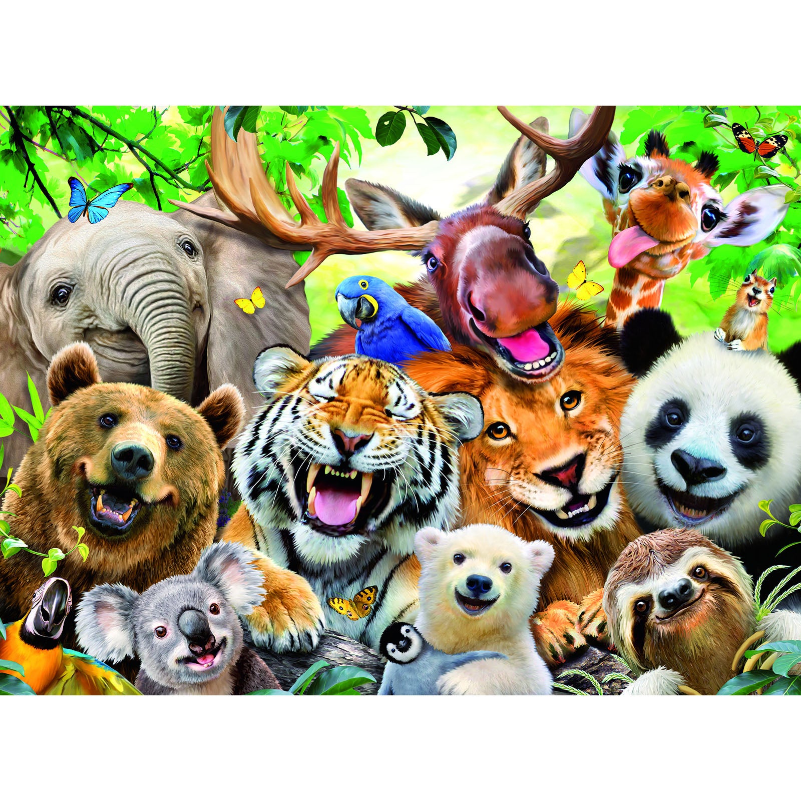 Exotic Animals Selfie - 300 XXL Piece Puzzle