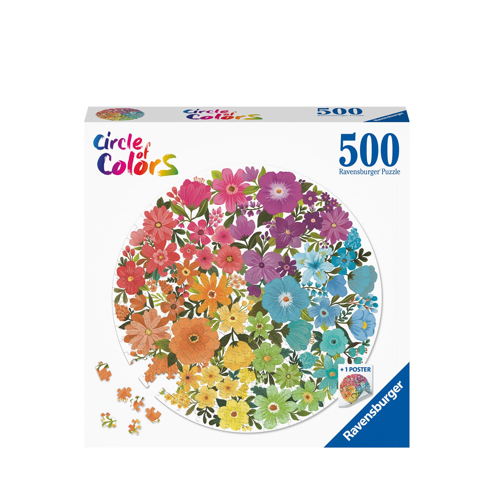 Circle of Colours Flowers - 500 Piece Circular Puzzle