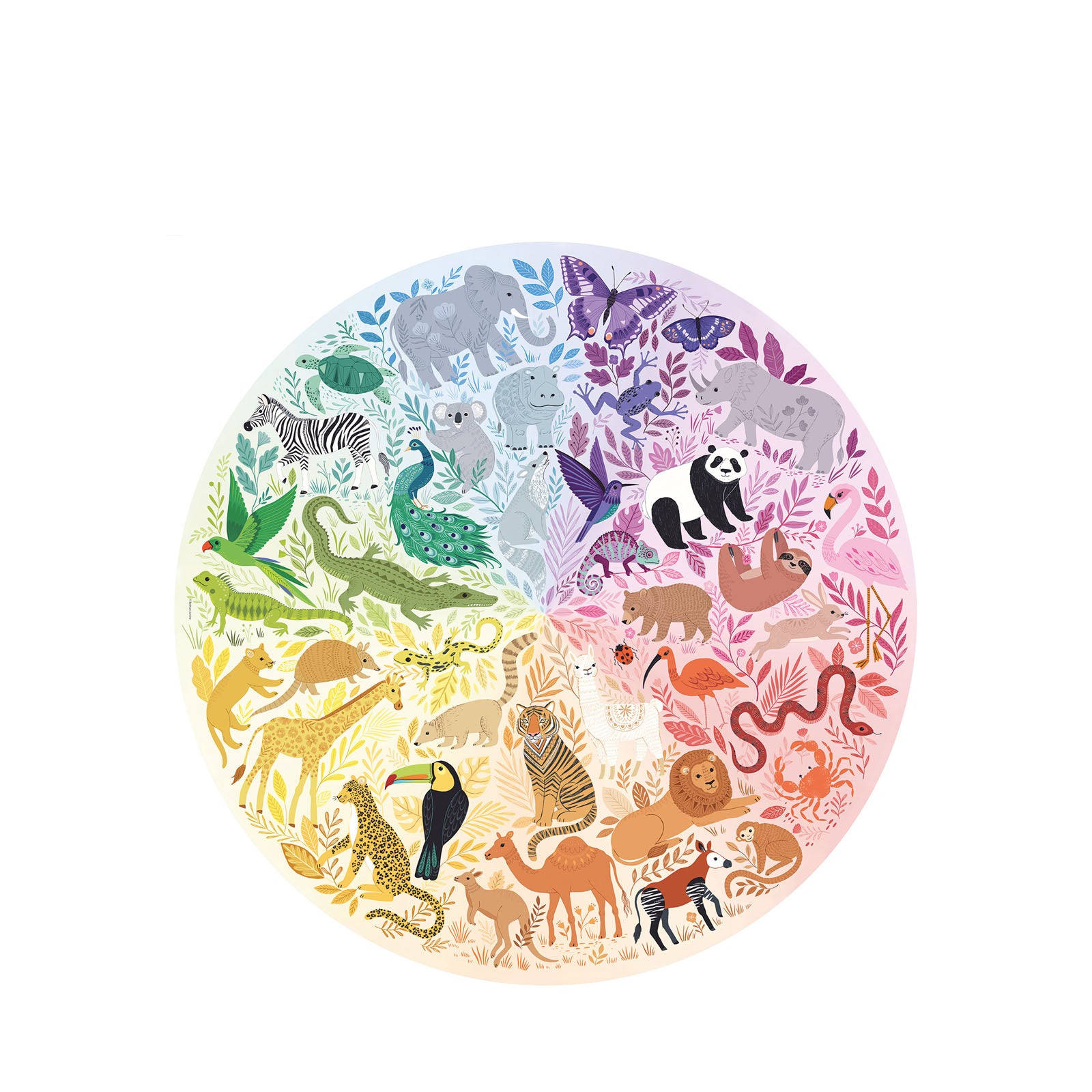 Circle of Colours Animals - 500 Piece Circular Puzzle