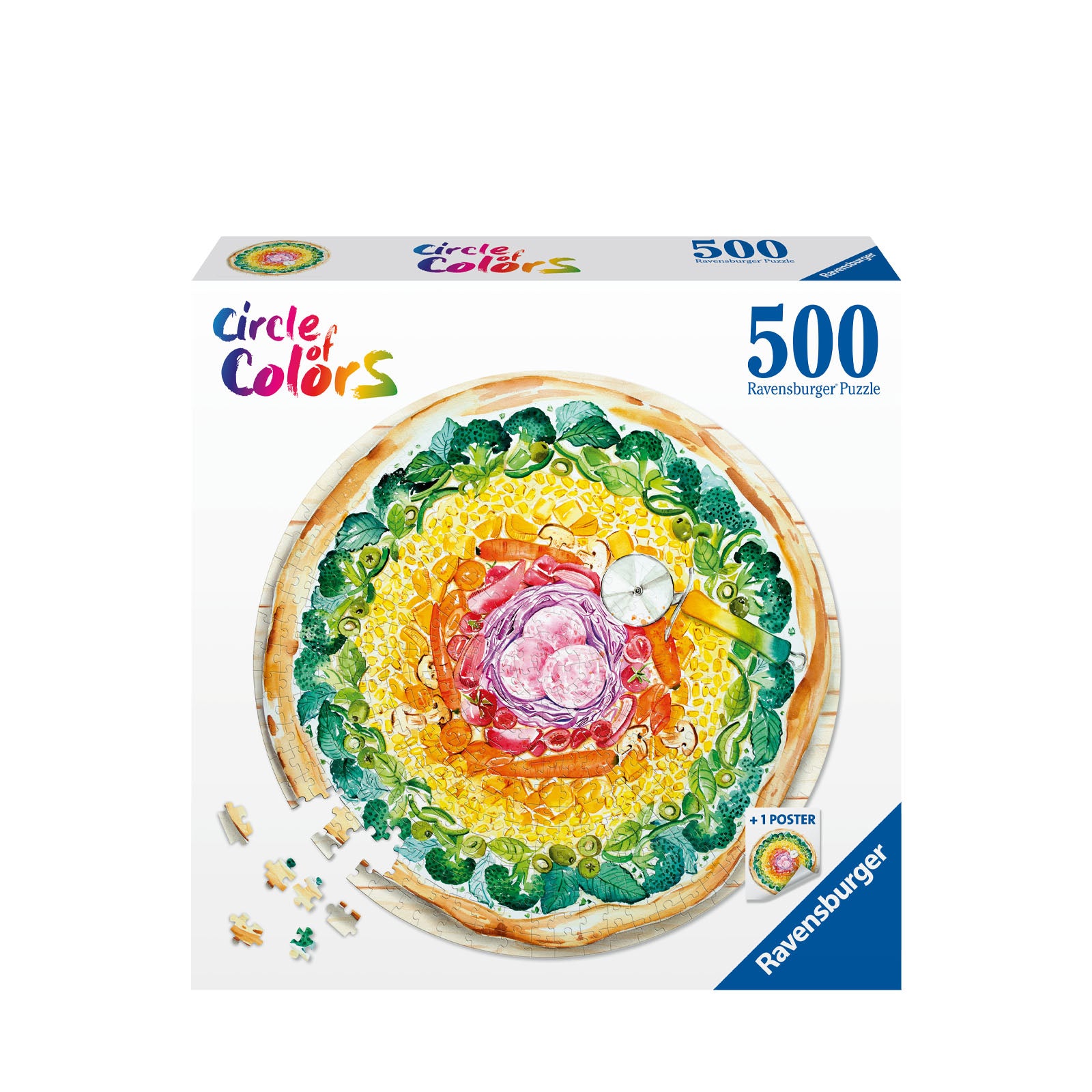 Circle of Colours Pizza - 500 Piece Circular Puzzle