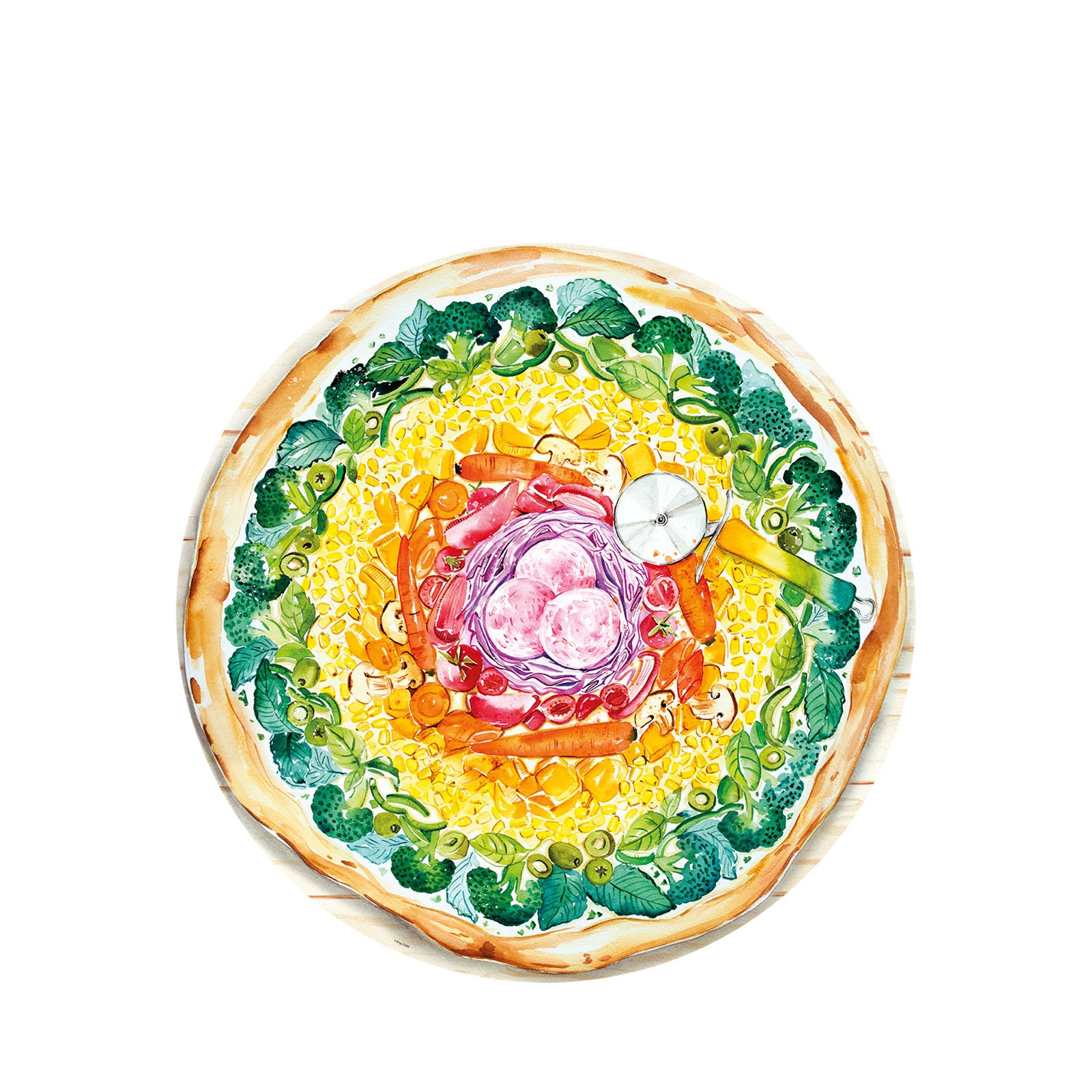 Circle of Colours Pizza - 500 Piece Circular Puzzle