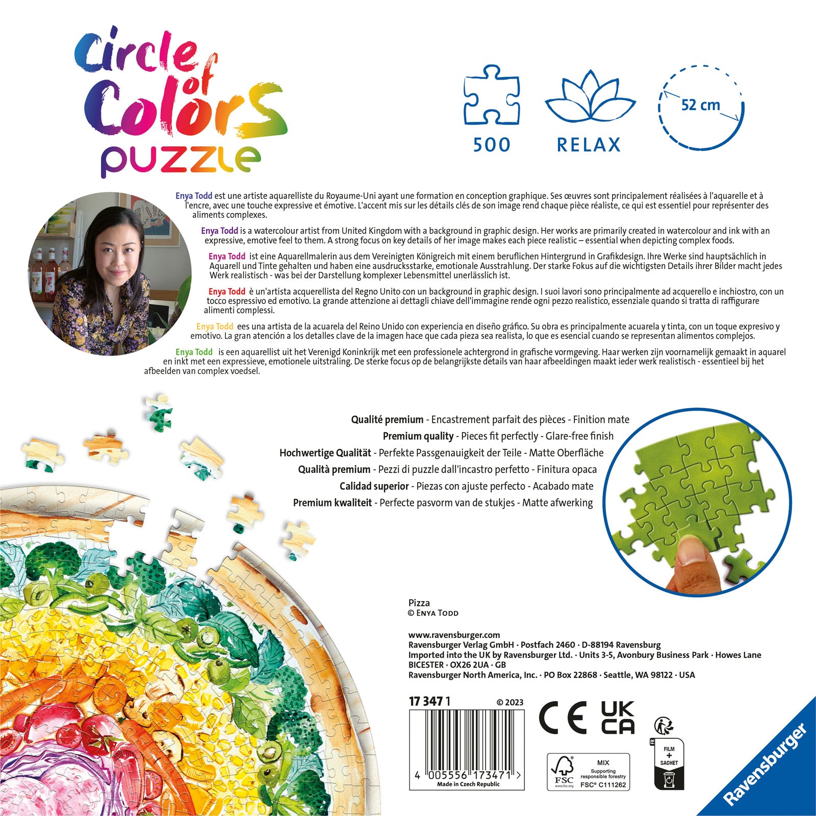 Circle of Colours Pizza - 500 Piece Circular Puzzle