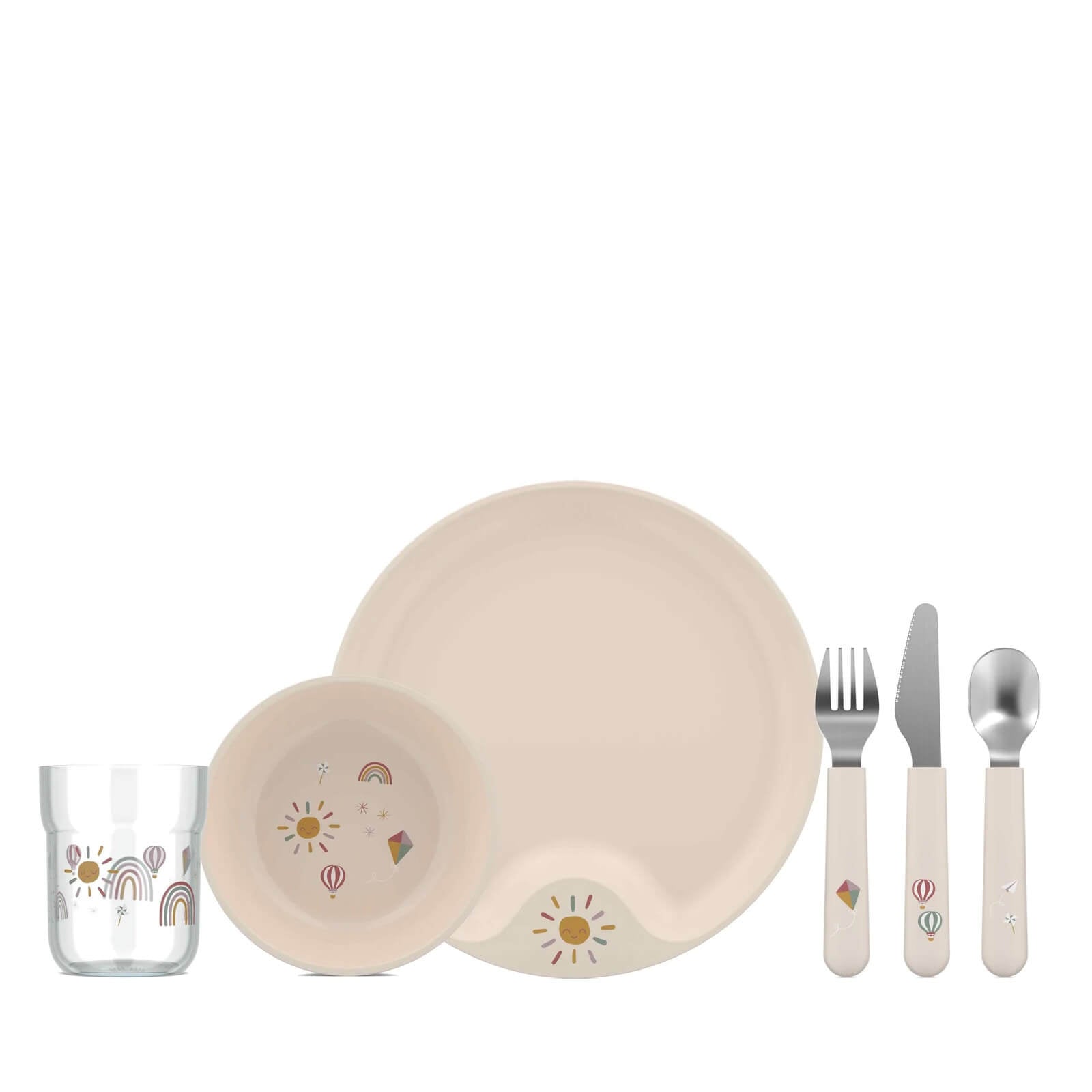 Children's Dinnerware 6 Piece Set - Sunshine and Rainbows