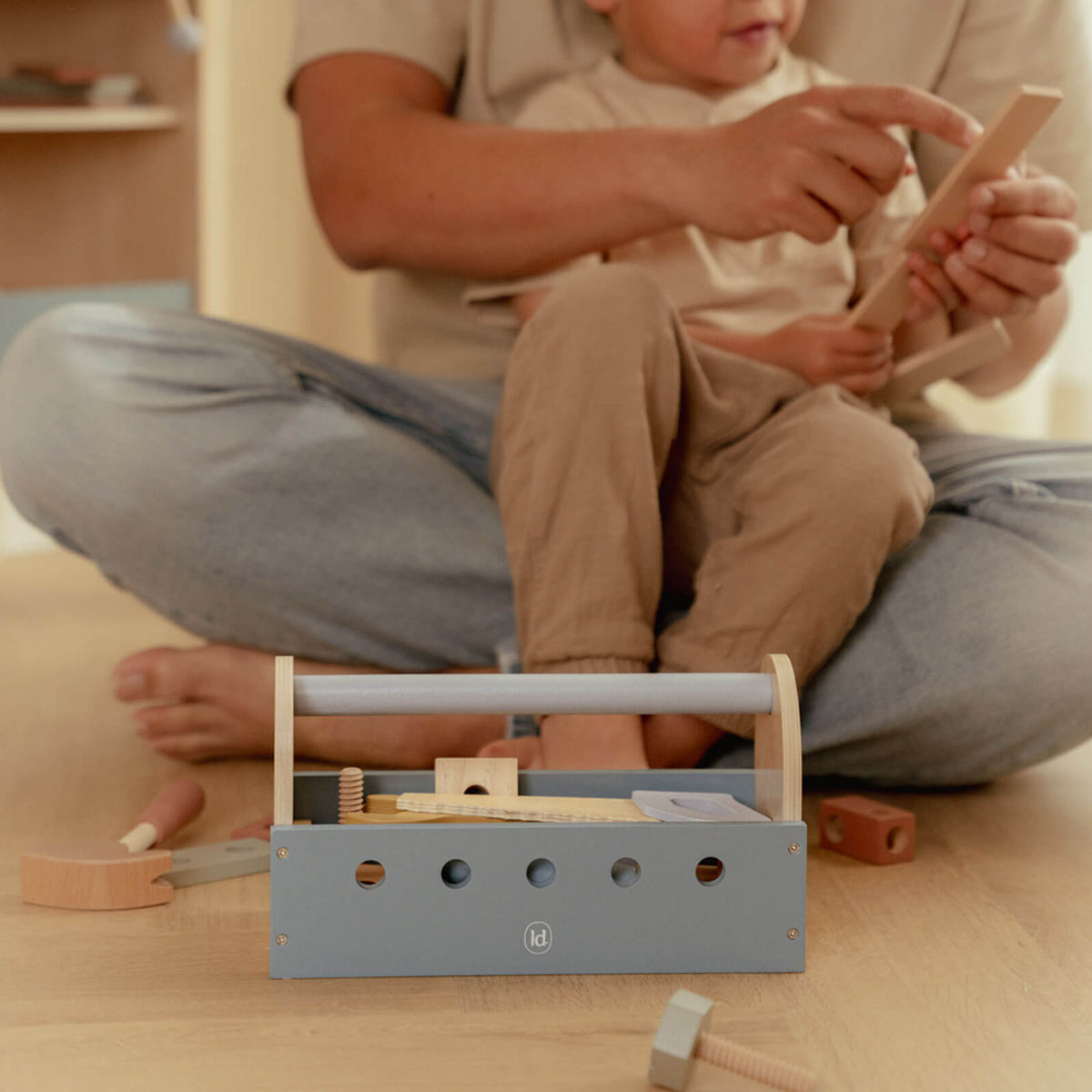 Wooden Tool Box - 26 Pieces
