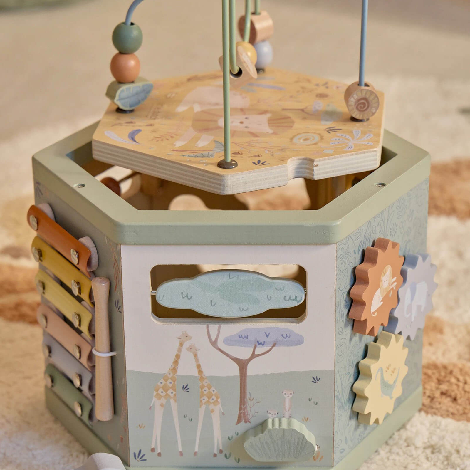 Wooden Activity Hexagon - Safari Friends
