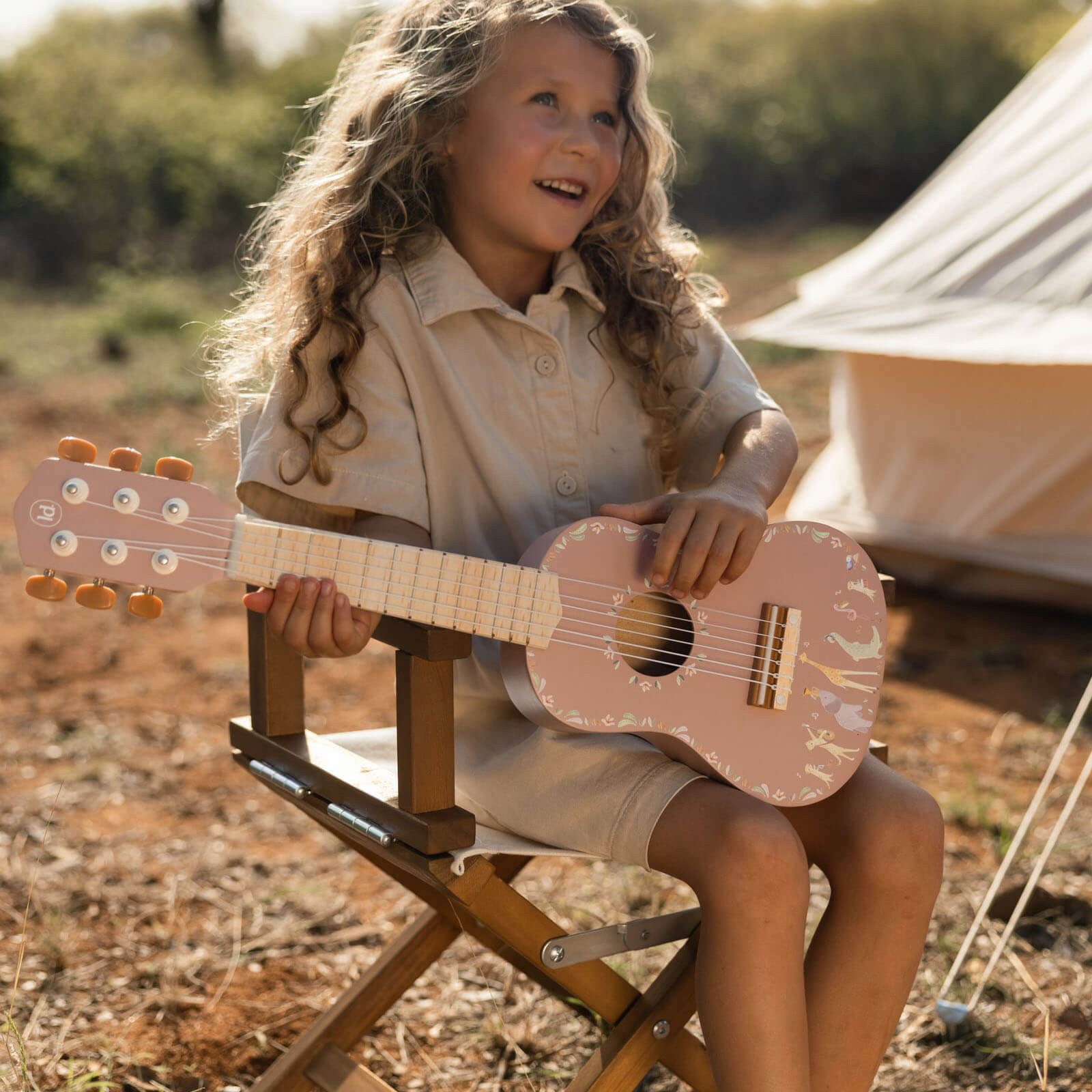 Wooden Guitar - Pink - Safari Friends