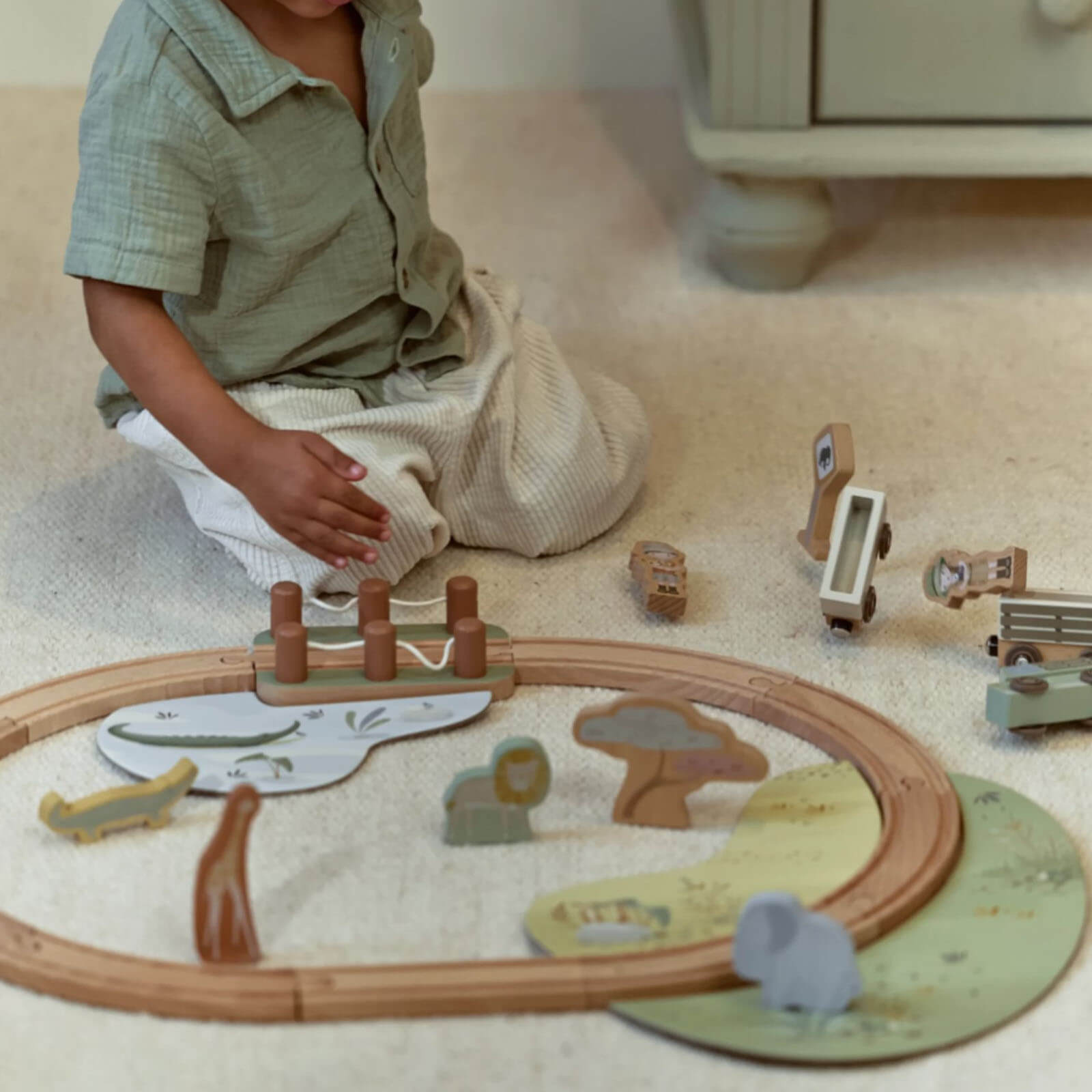 Wooden Train Set - Safari Friends