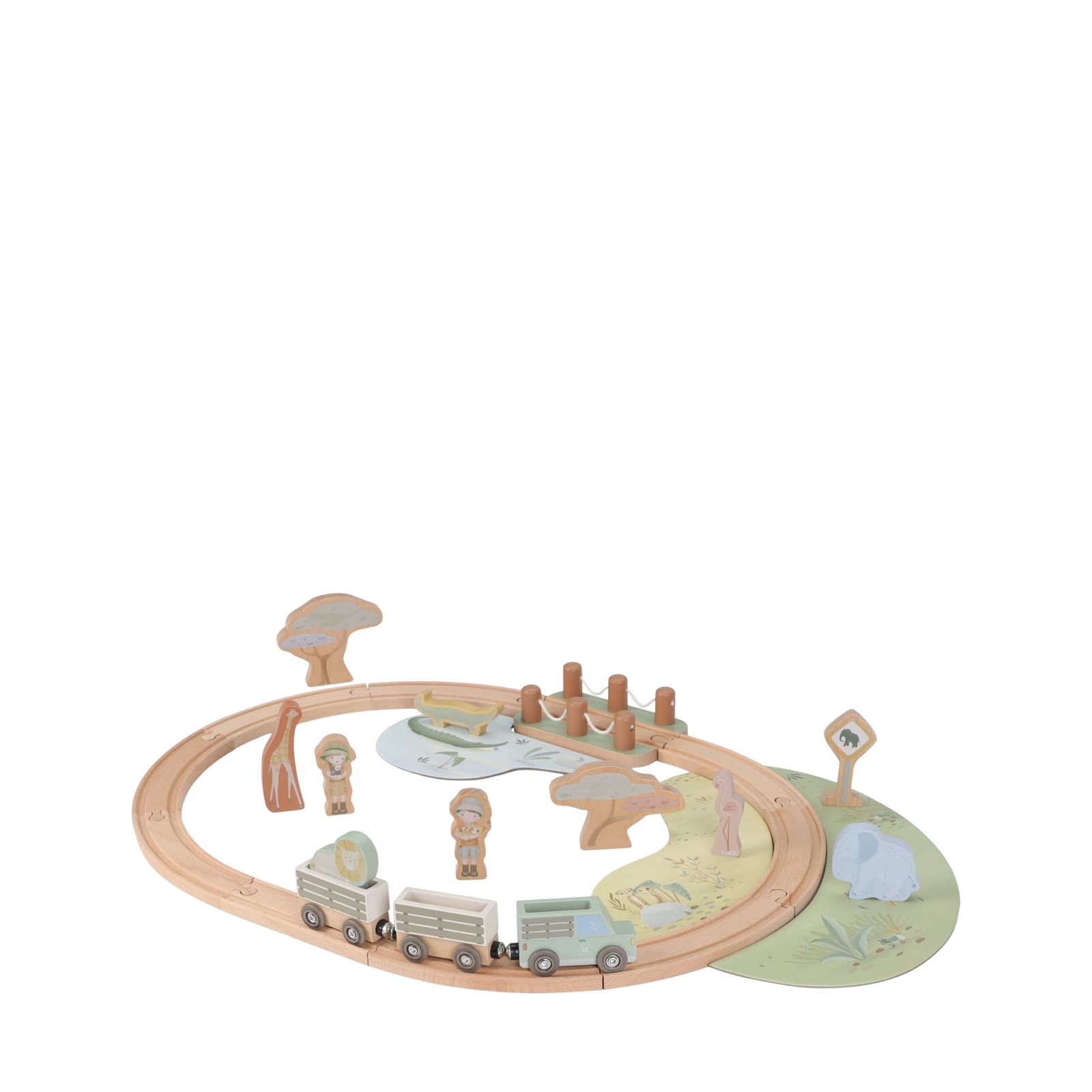 Wooden Train Set - Safari Friends