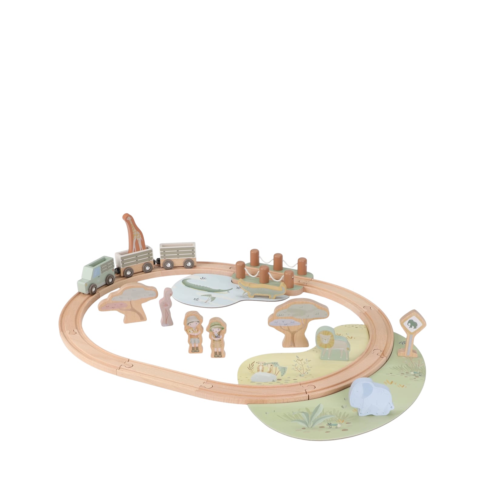 Wooden Train Set - Safari Friends