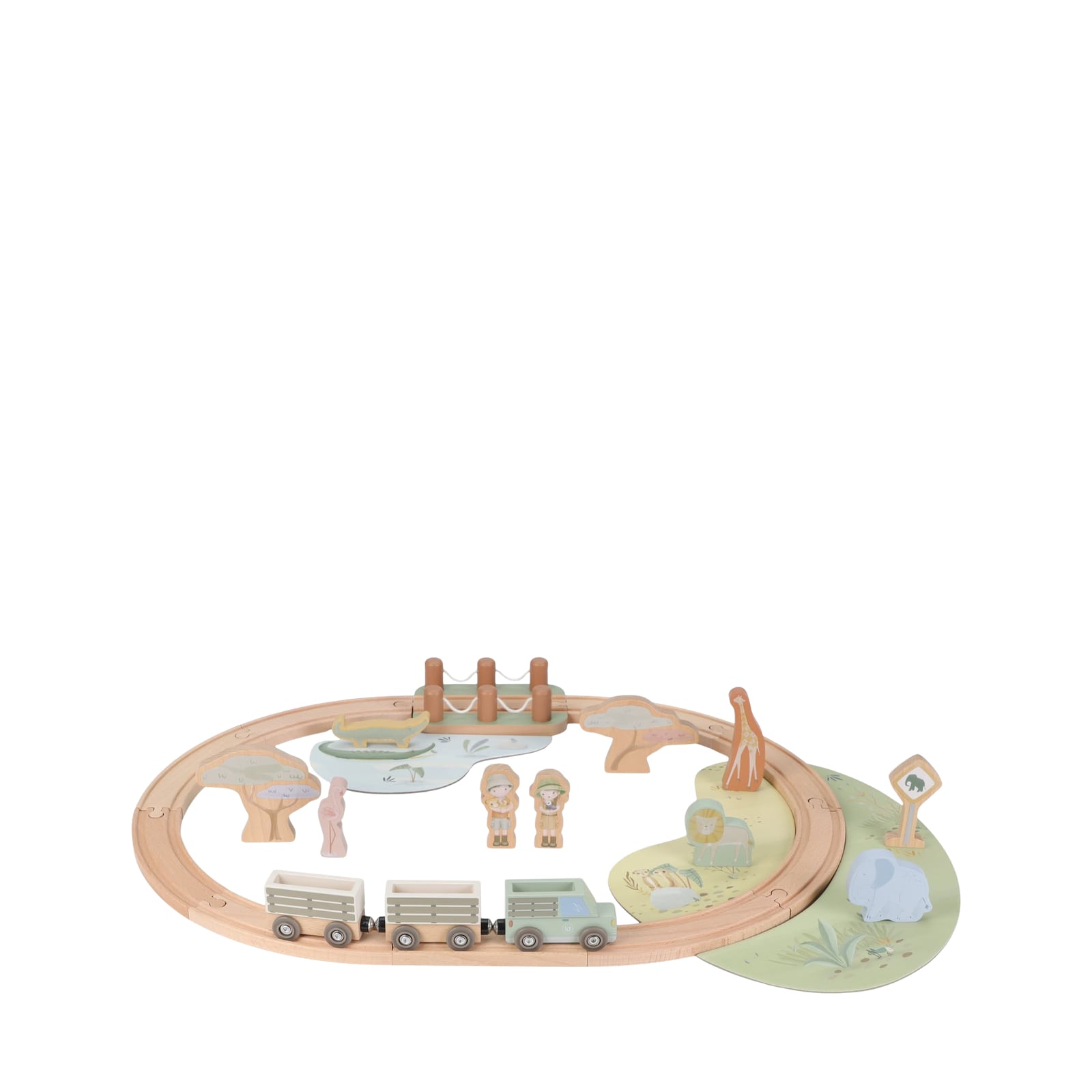 Wooden Train Set - Safari Friends