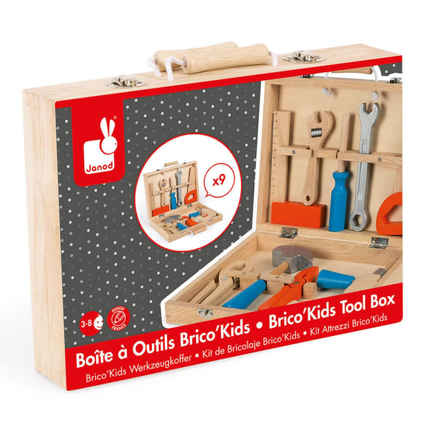 JANOD BRICO' Kids Wood Drill + Magnetic Tools 3-8 Years Old Child Role Toy