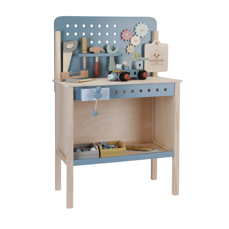 Blue Workbench and Accessories