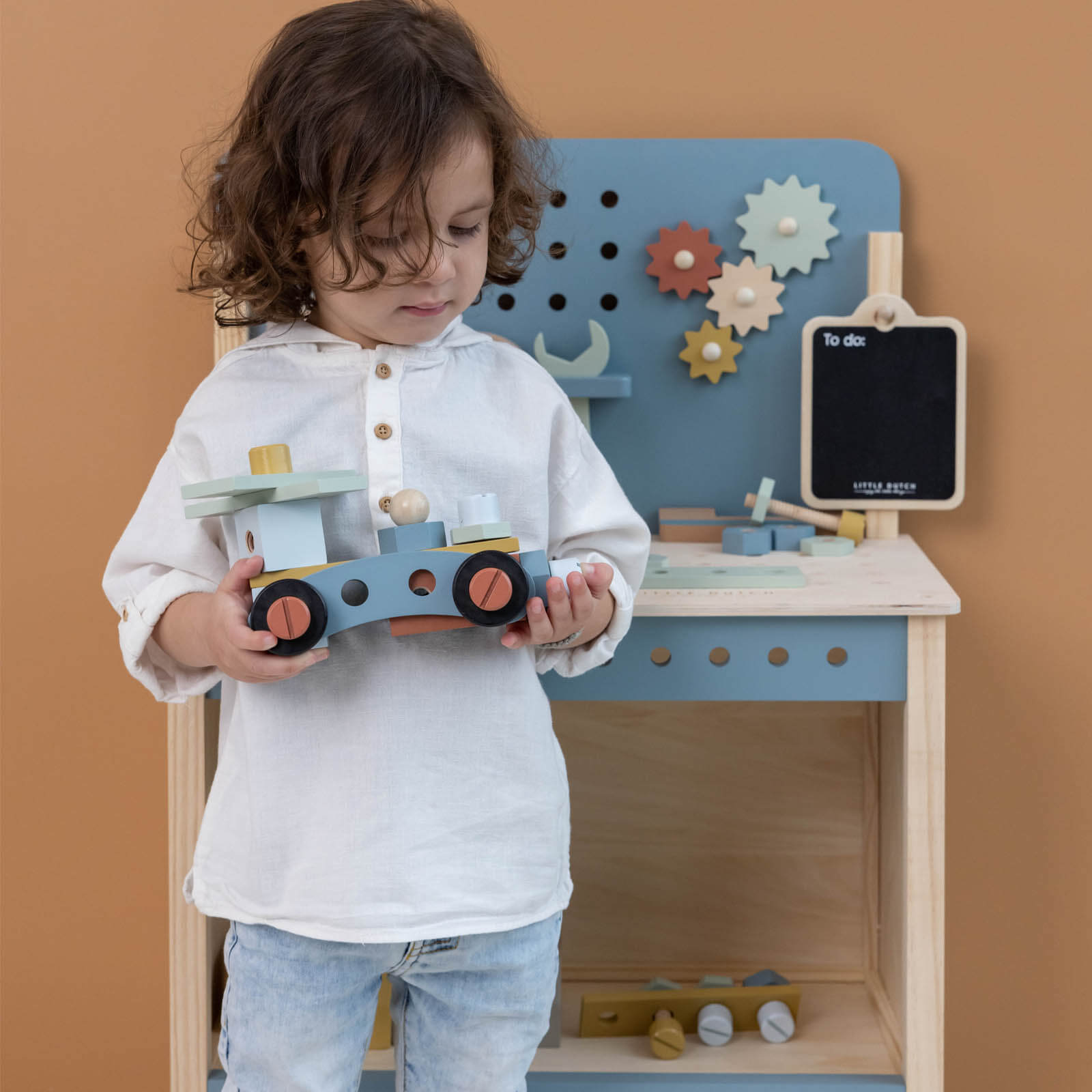 Blue Workbench and Accessories