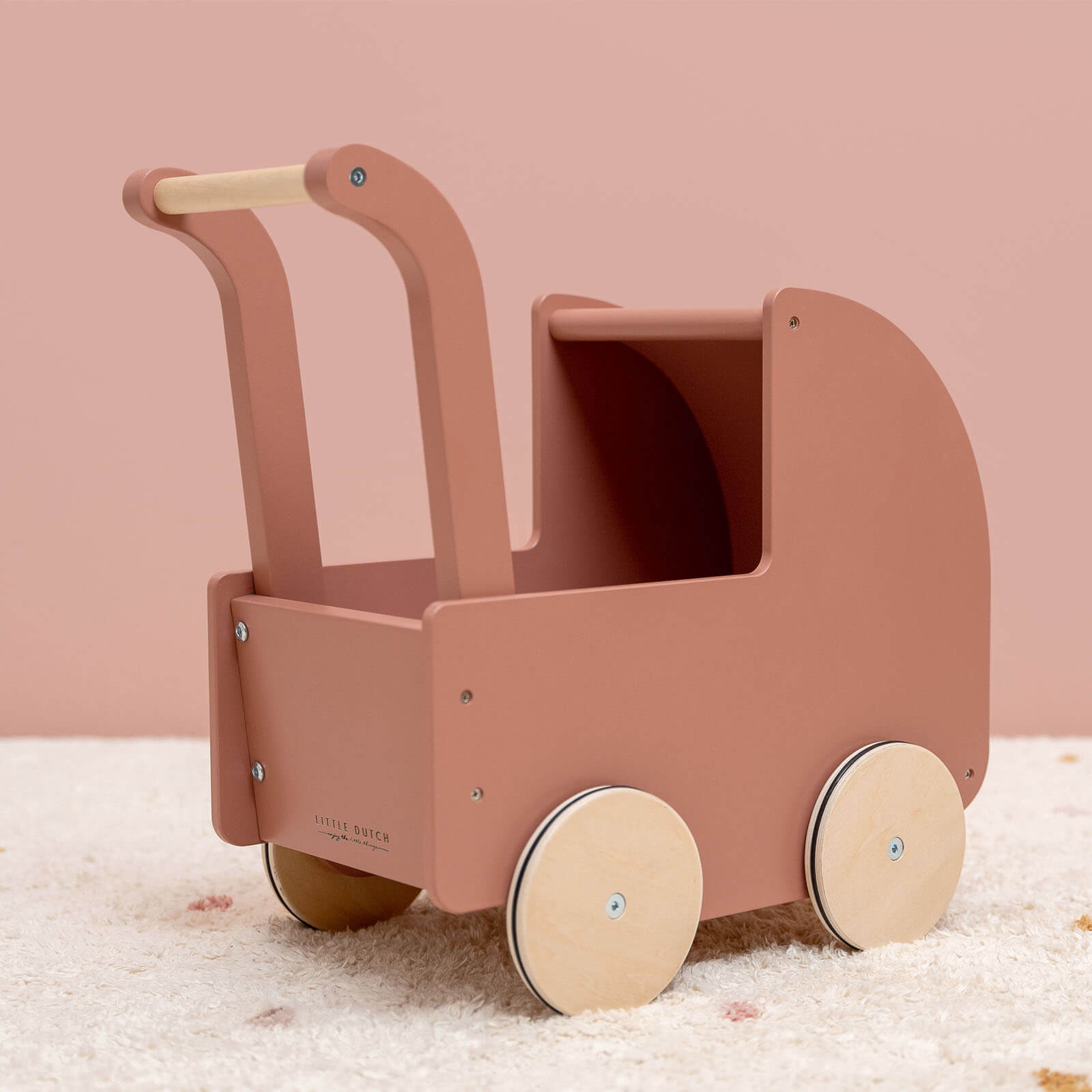 Wooden Doll Pram and Bedding