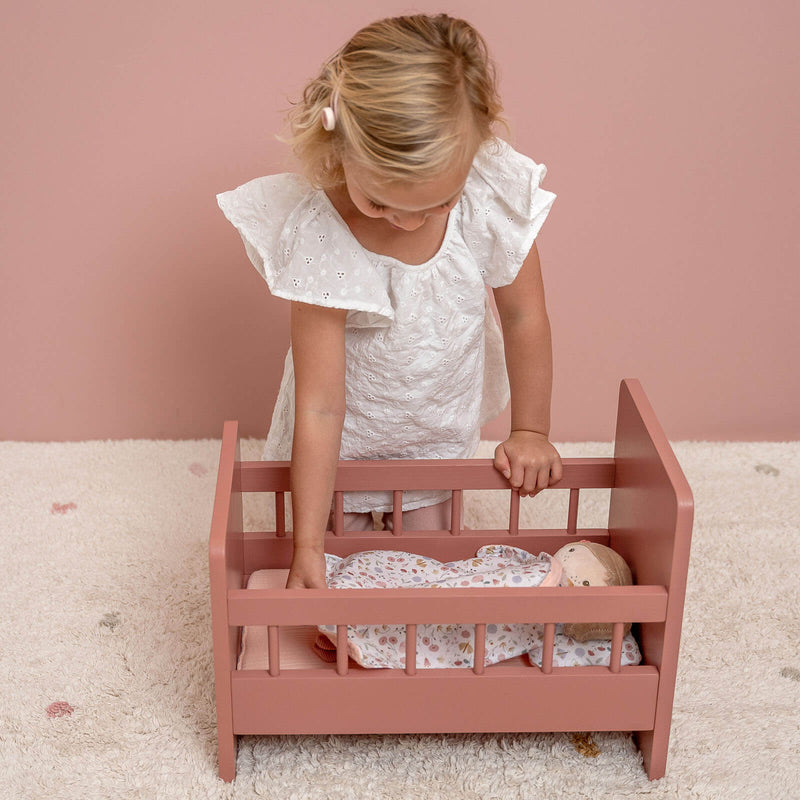 Wooden Doll Bed And Bedding