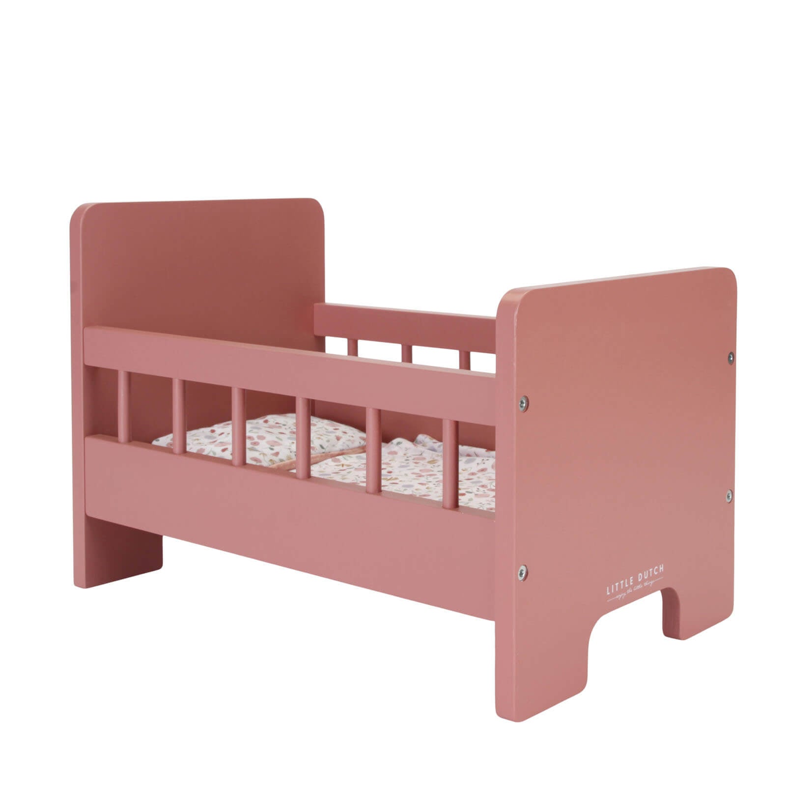 Wooden Doll Bed And Bedding