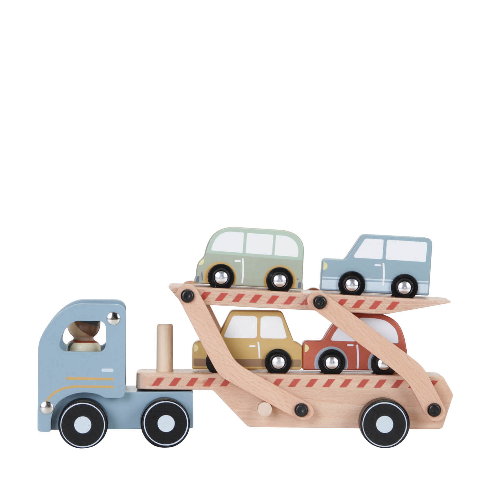 Wooden Truck and 4 Cars