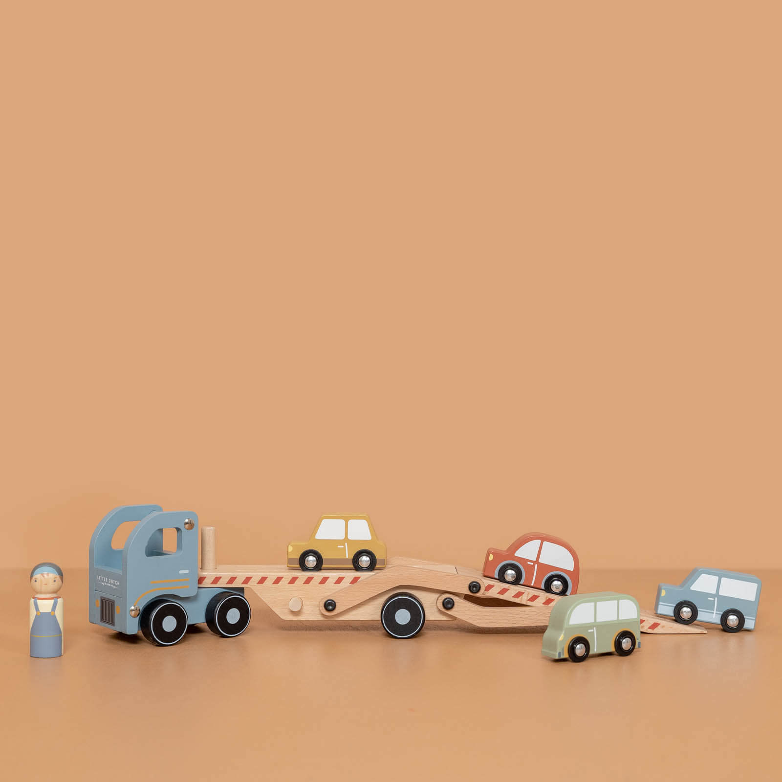 Wooden Truck and 4 Cars