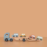Wooden Truck and 4 Cars