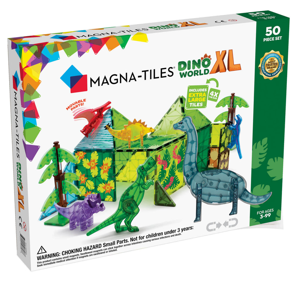 Magna-Tiles Dino World 50 Piece Set Stacking Toys – Small Kins