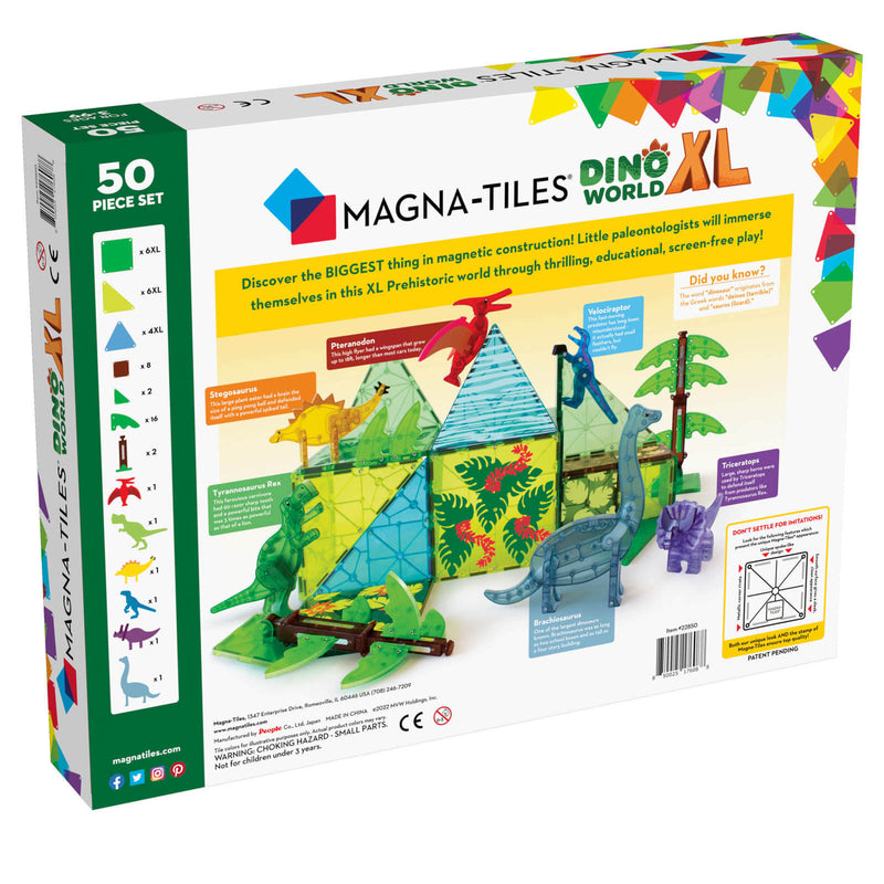 Magna-Tiles Dino World 50 Piece Set Stacking Toys – Small Kins